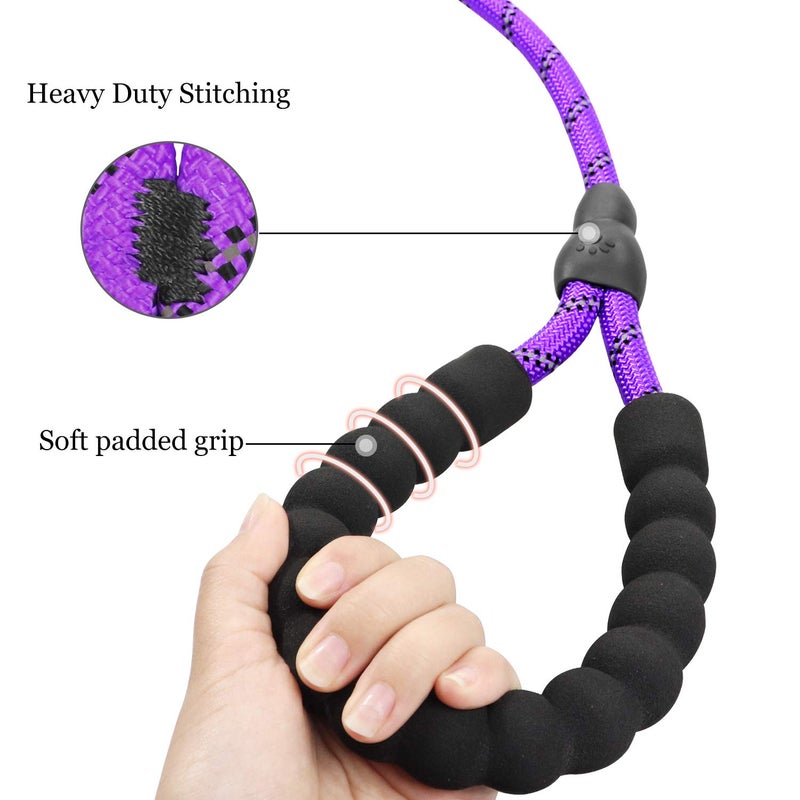 TagME Slip Leads for Dogs, 6 FT Heavy Duty Slip Leash with Padded Handle, Strong Rope No Pull Pet Training Leash for Large Dogs,Purple - Image 3